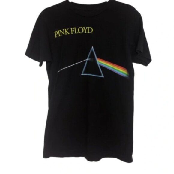 Pink Floyd T-Shirt M Black Graphic Dark Side Of The  Moon Cotton Band Tee - Picture 1 of 8